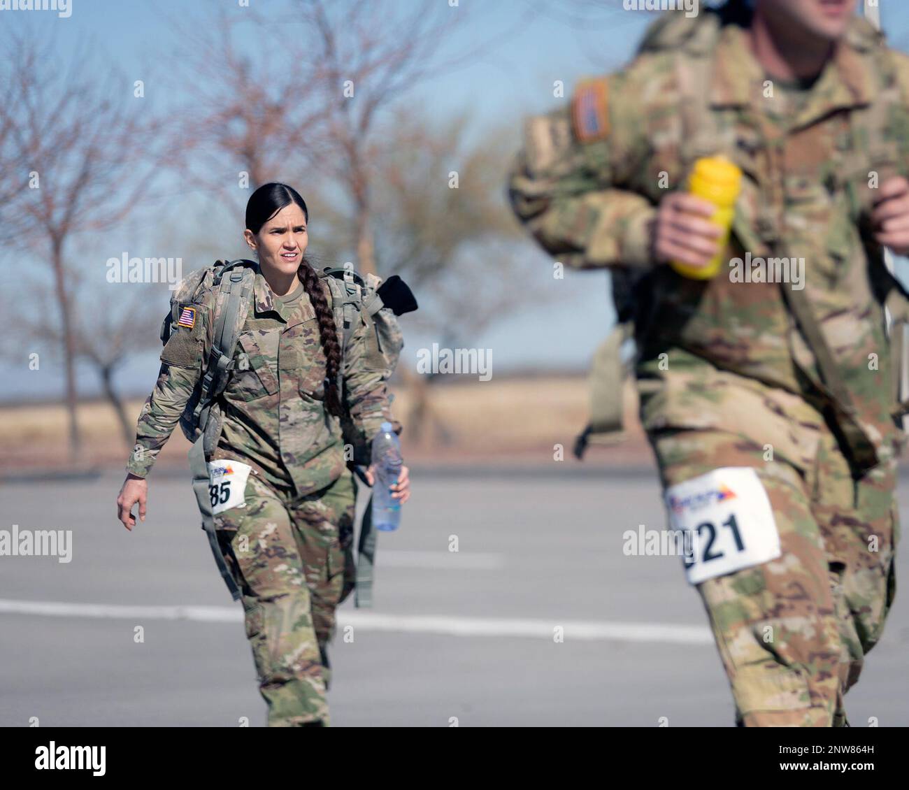A Soldier on the move during the Norwegian Foot March challenge, an 18.
