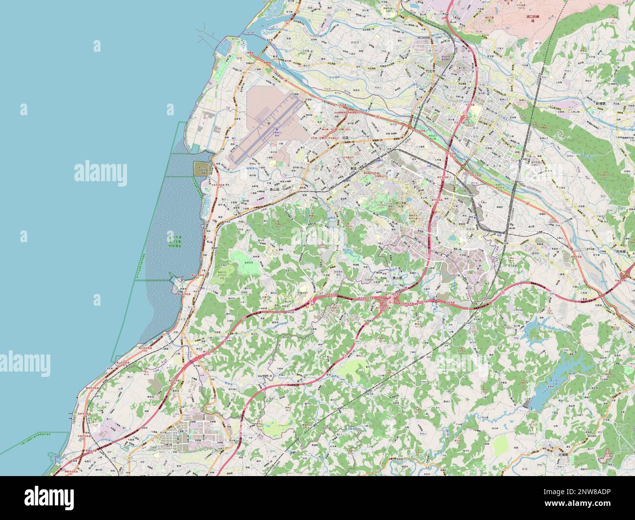 Hsinchu City, provincial city of Taiwan. Open Street Map Stock Photo