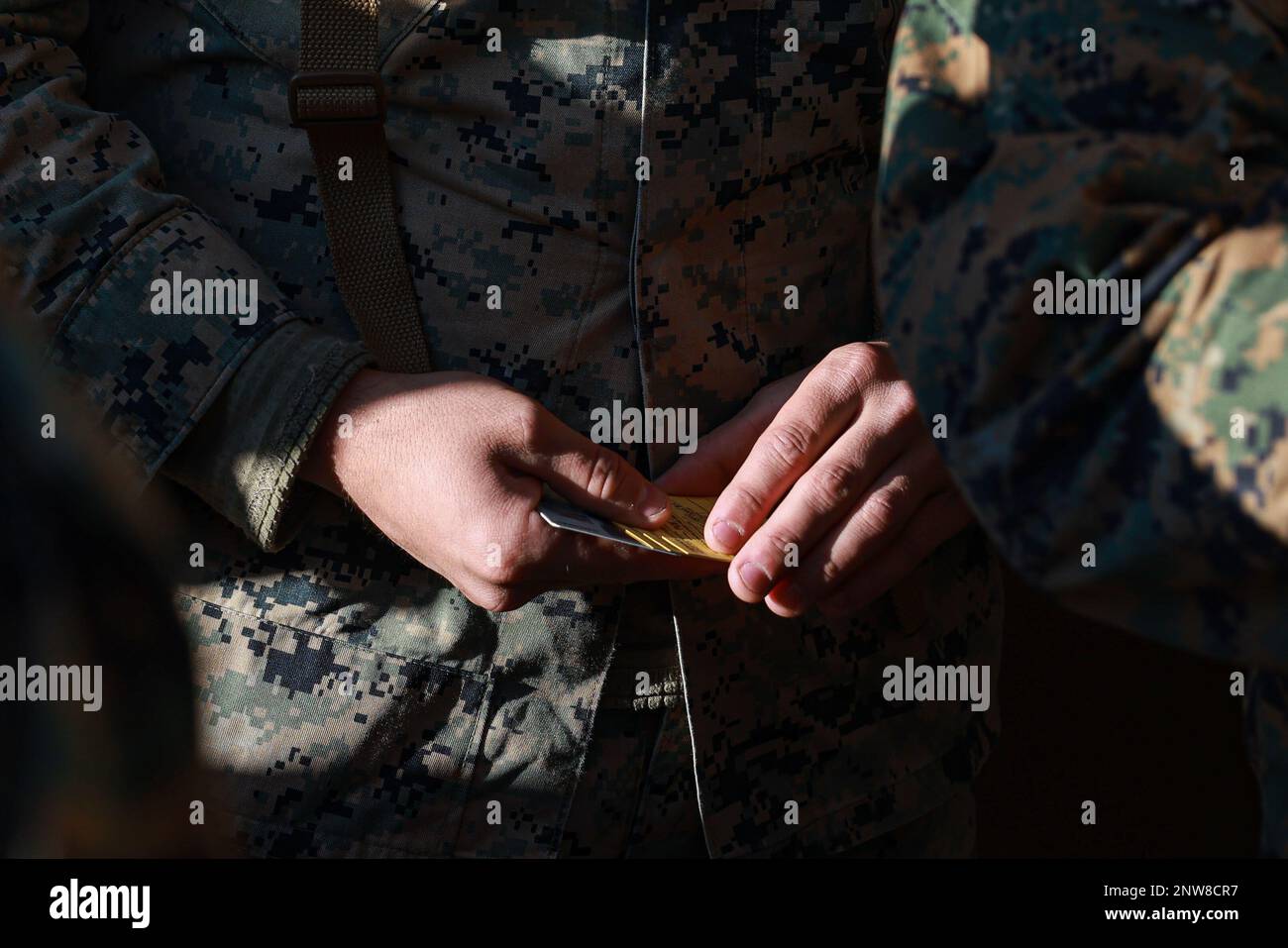 A U.S. Marine with III Marine Expeditionary Force Support Battalion ...