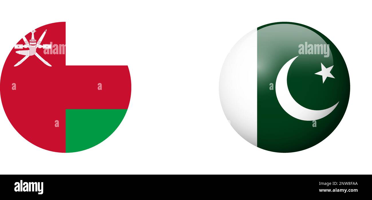 Pakistan flag - glossy circle badge. Vector icon. Stock Vector