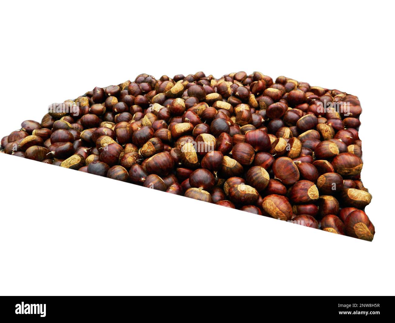 roasted chestnuts isolated on white background Stock Photo