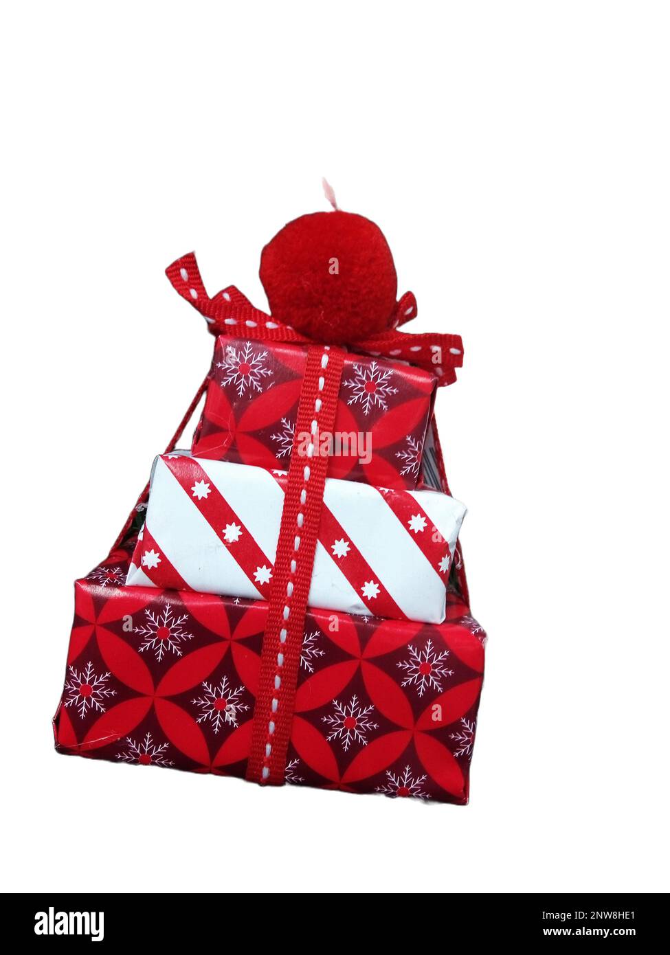 decorative gift boxes isolated on white background Stock Photo