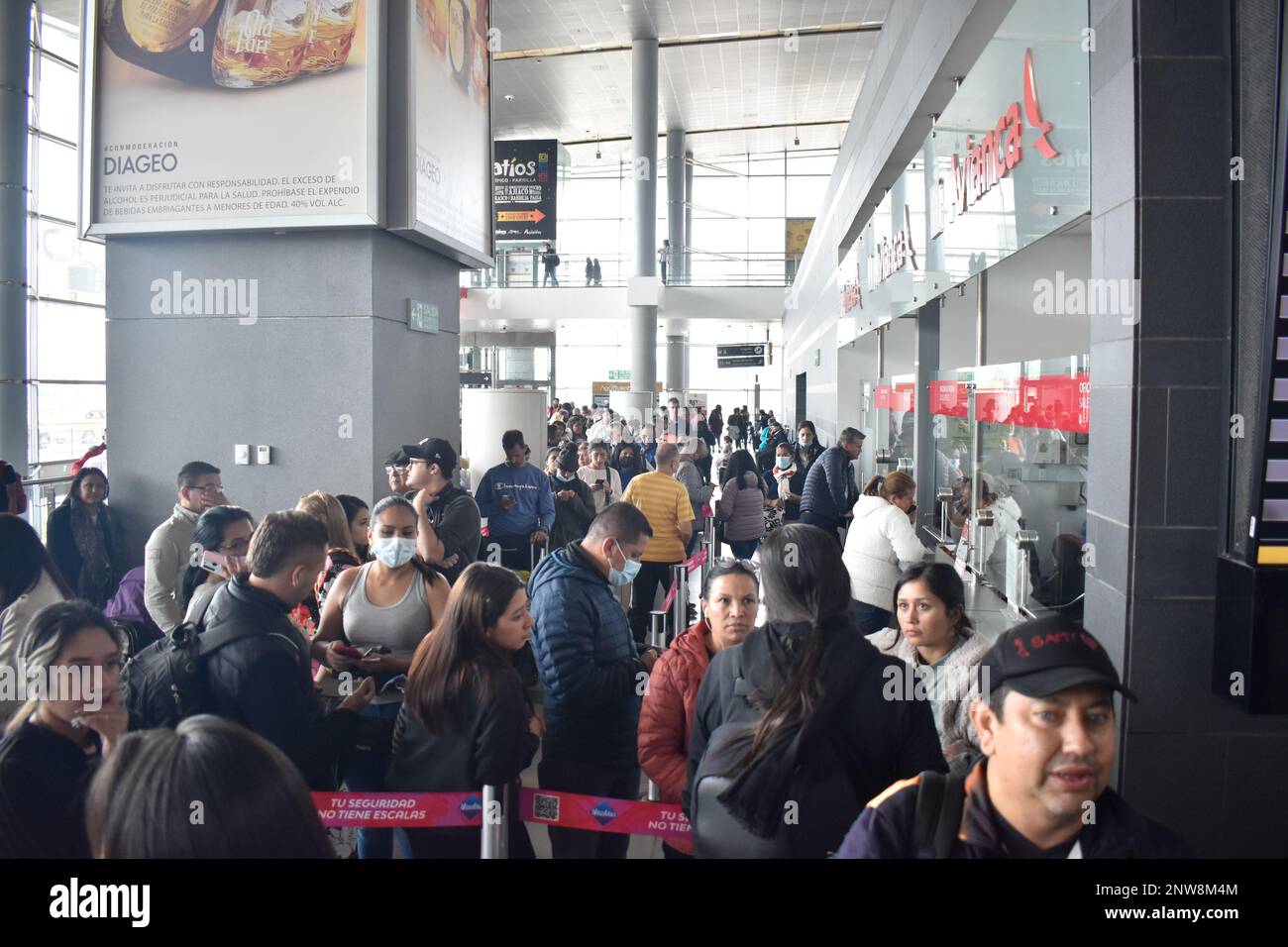 Bogota, Colombia, Tuesday, Feb. 28, 2023. Stranged passengers make