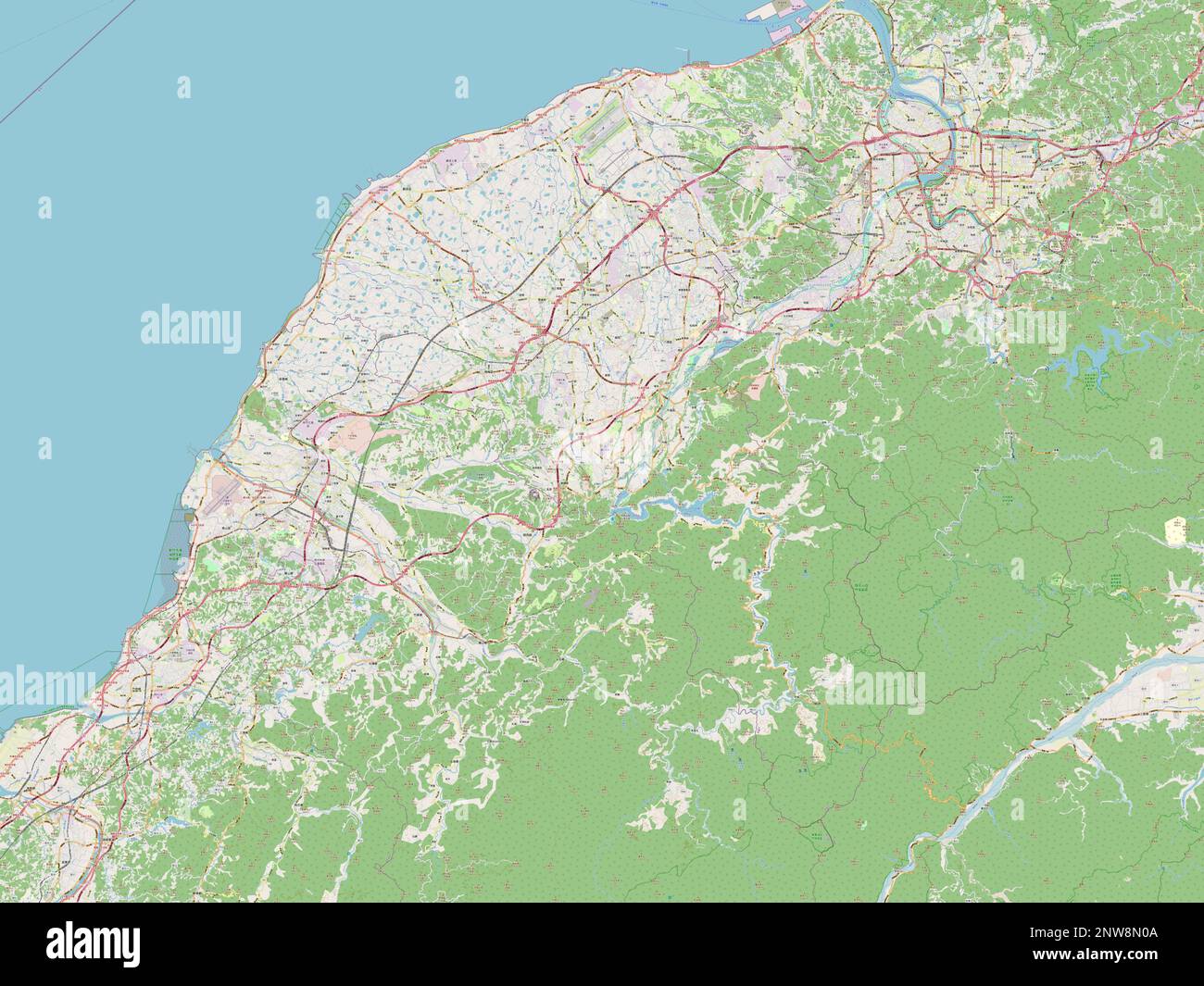 Taoyuan, special municipality of Taiwan. Open Street Map Stock Photo