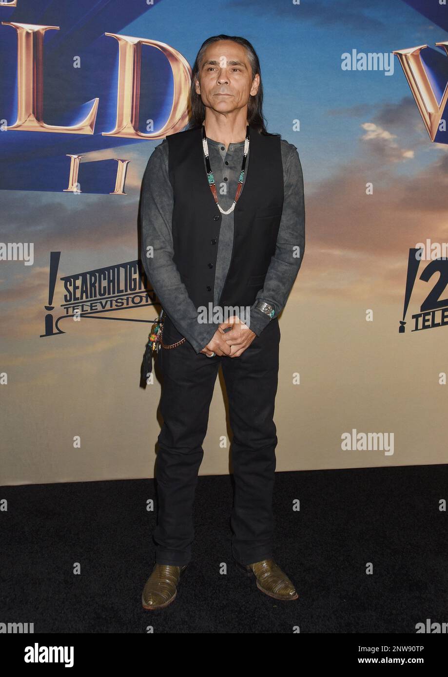 Zahn McClarnon arriving to Hulu's "History of the World Part II