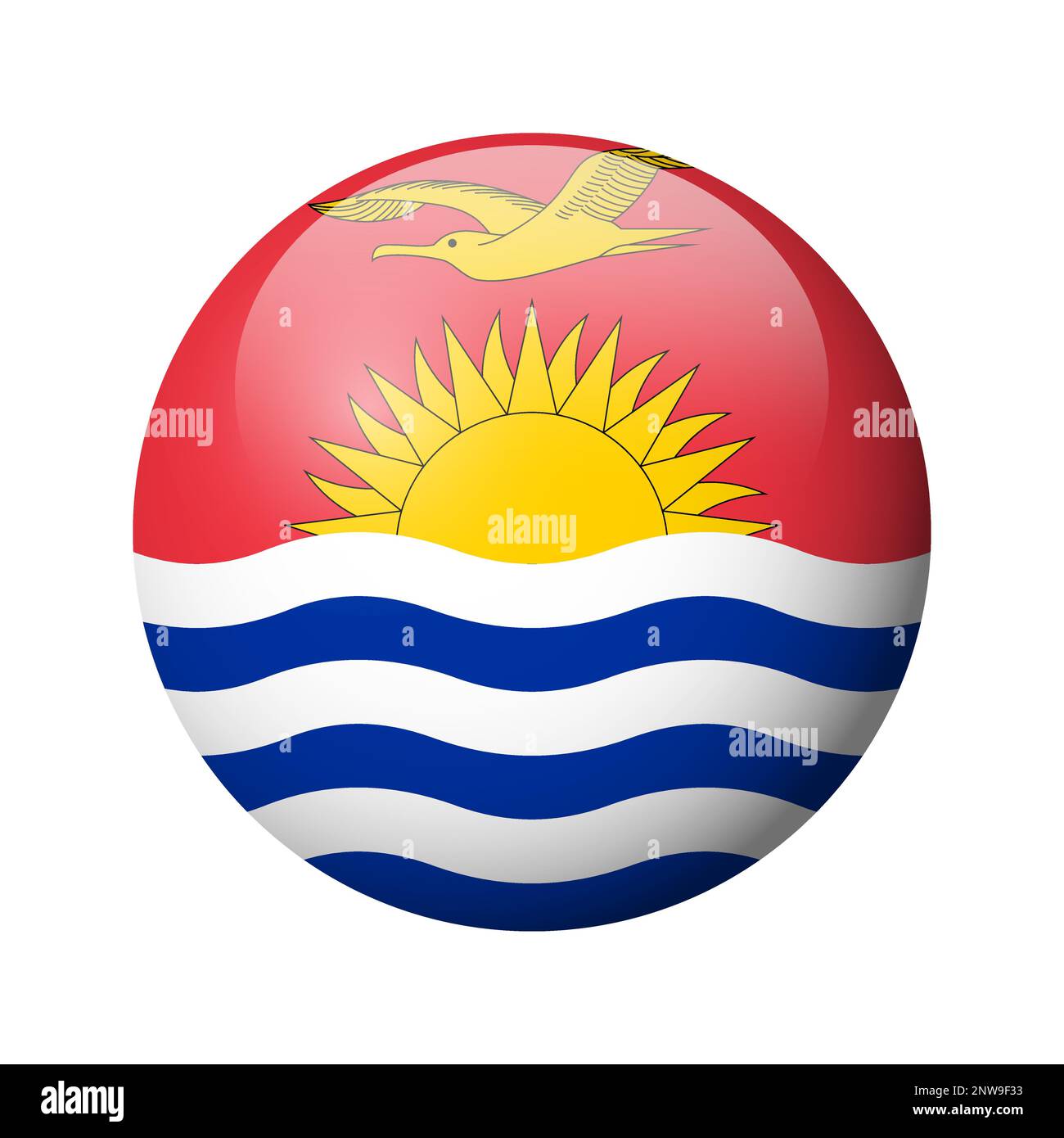 Kiribati flag - glossy circle badge. Vector icon. Stock Vector