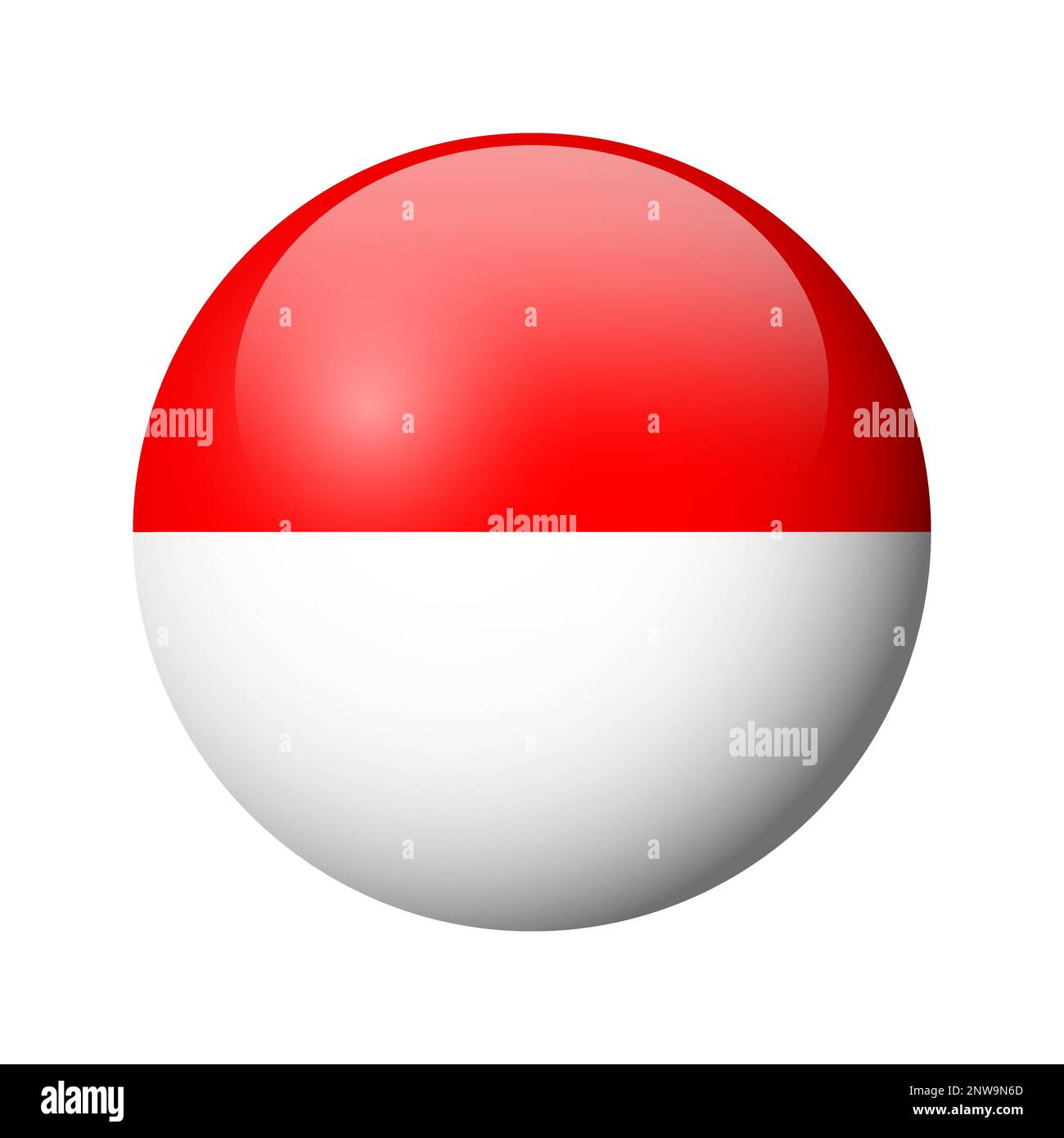 Indonesia flag - glossy circle badge. Vector icon. Stock Vector