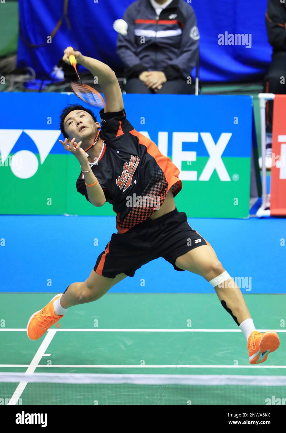 The world's top ranked Badminton player Kento Momota competes during ...
