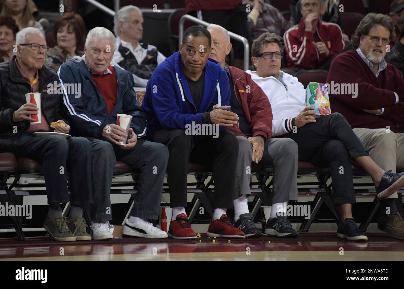 Al Cowlings aka A.C. Cowlings attends an NCAA basketball game between