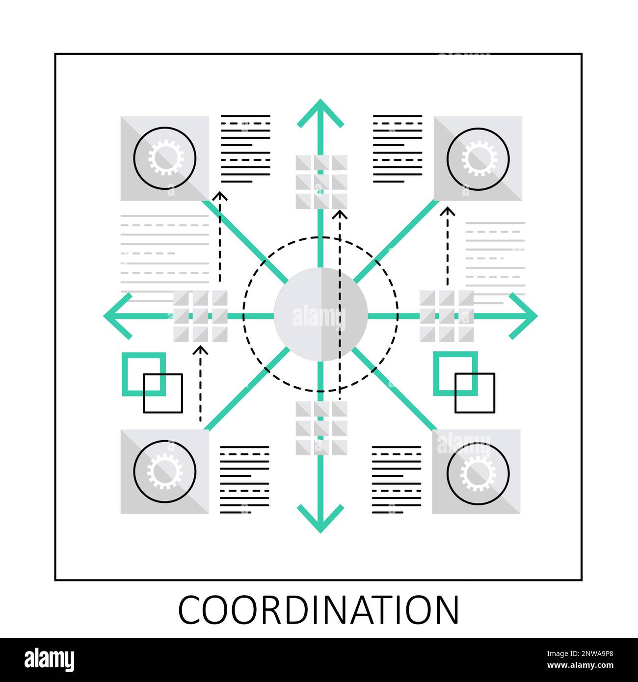 Business processes coordination. Teamwork collaboration, effective ...