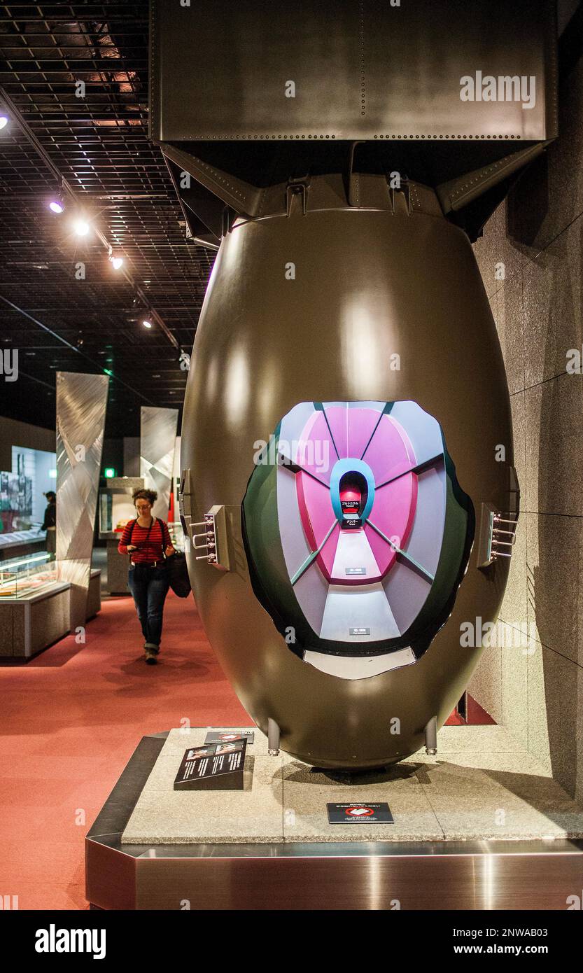 Fat Man bomb, Exhibition at Atomic Bomb Museum, Nagasaki, Japan. Stock Photo