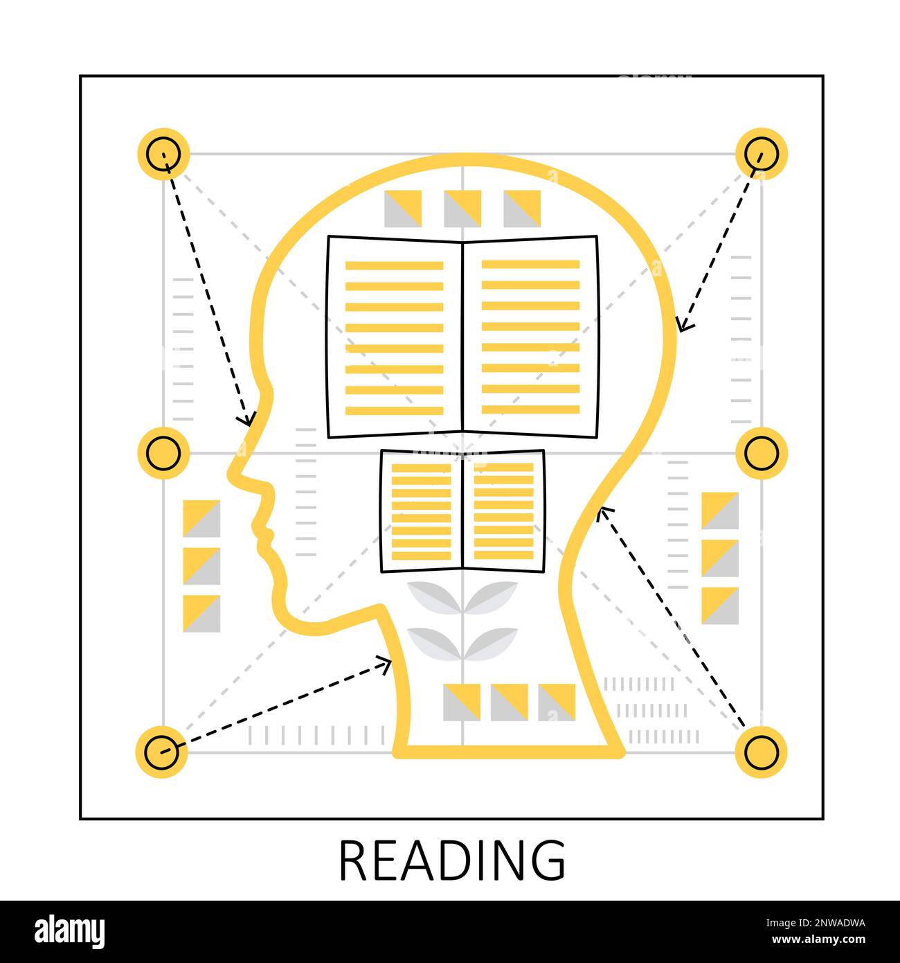 Reading and learning books. Cleverly mind, self skills development