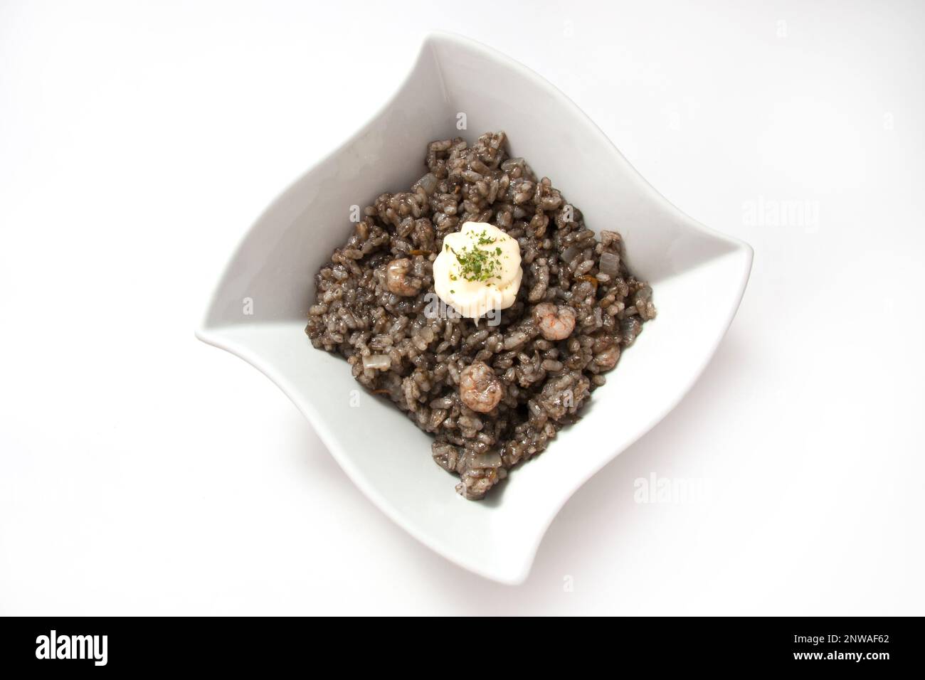 Black Rice. Arroz Negro. Traditional Spanish Cuisine, similar to paella ...