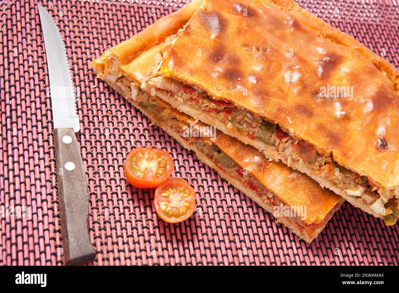 Empanada Gallega Traditional pie stuffed with tuna or meat typical
