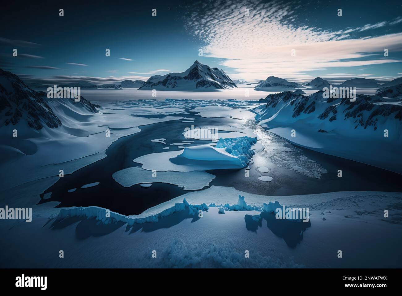 Drone shot of the Antarctica, generative AI Stock Photo - Alamy