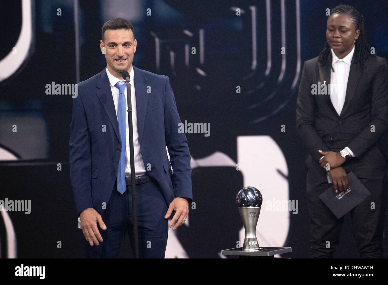 Lionel SCALONI head coach of Argentina receives the FIFA Best coach