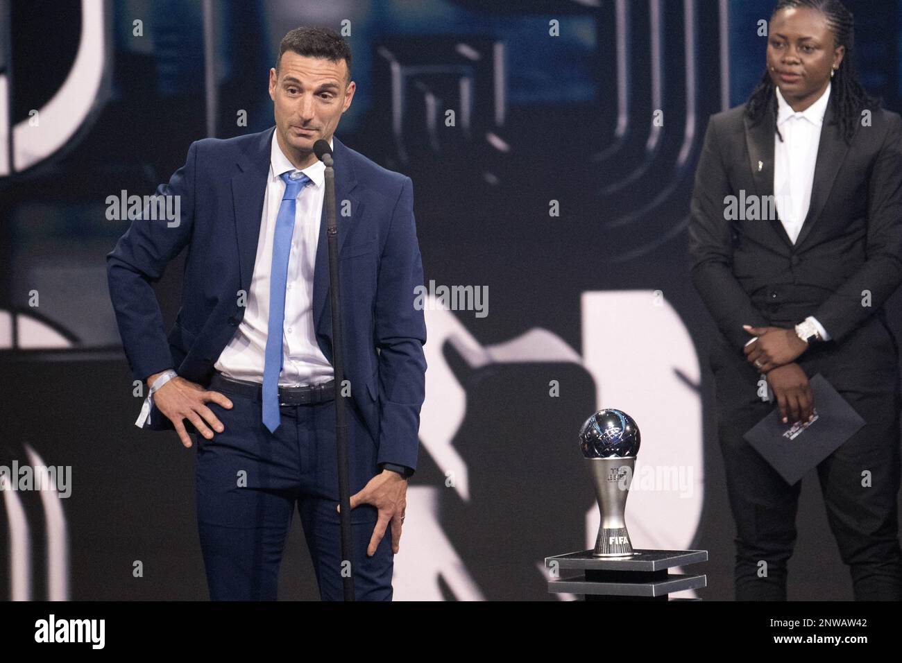 Lionel SCALONI head coach of Argentina receives the FIFA Best coach