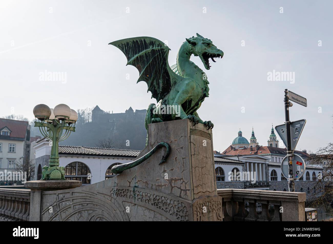Dragon Bridge, Ljubljana, Slovenia Stock Photo
