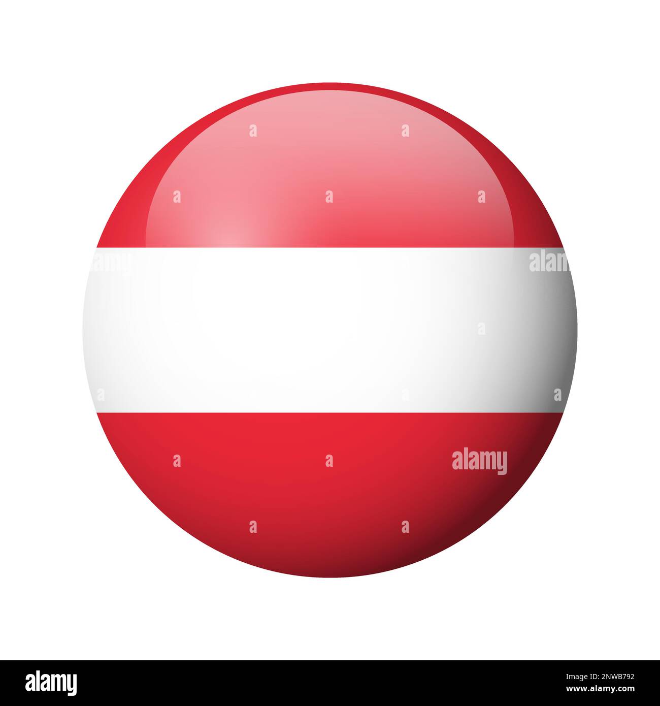 Austria flag - glossy circle badge. Vector icon. Stock Vector