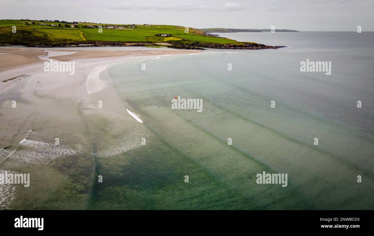 Inchydoney Beach. Seaside landscape. The Irish beach. The coastline of the Atlantic Ocean. Stock Photo