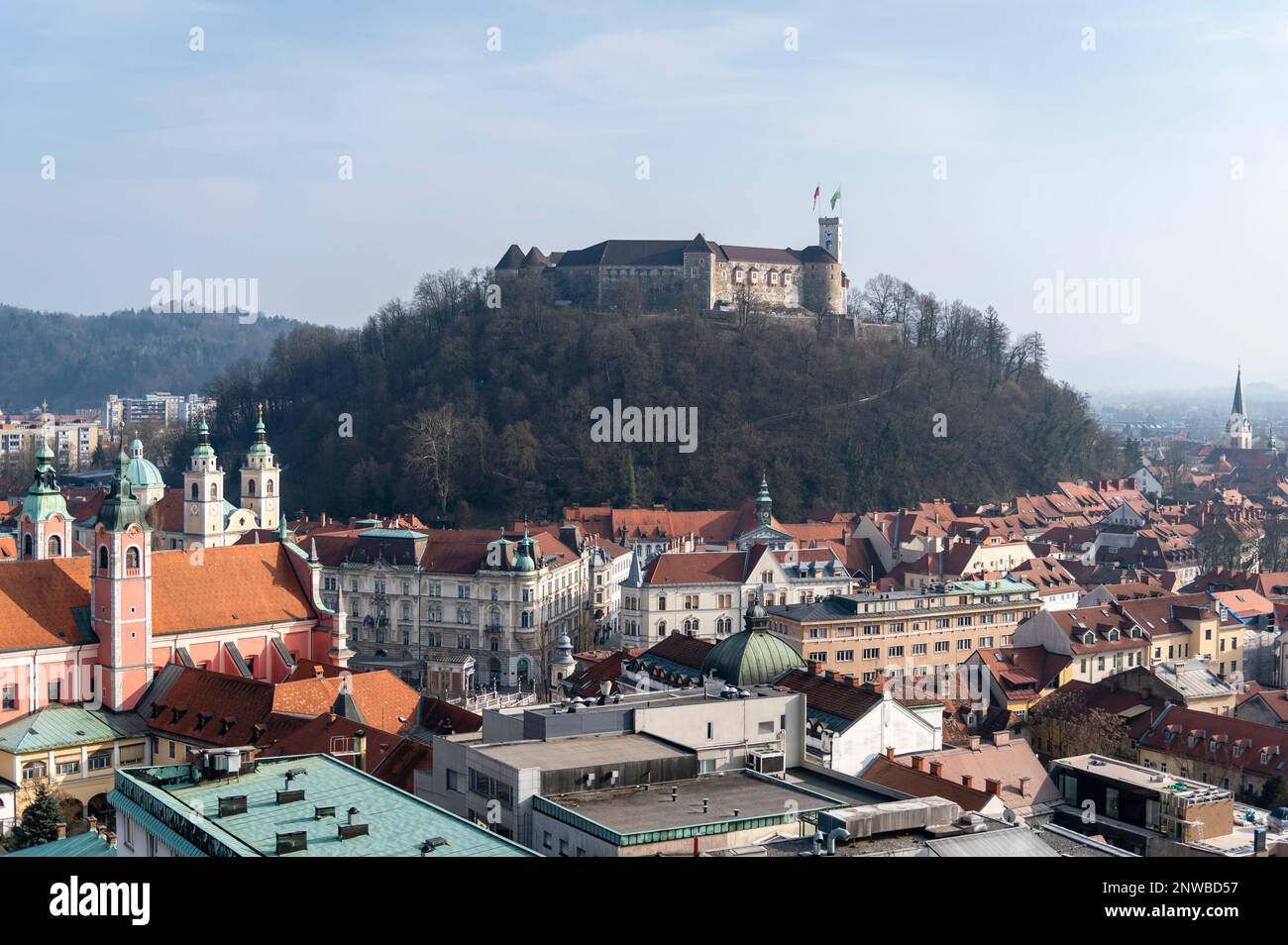 The view from Nebotičnik, Ljubljana, Slovenia Stock Photo