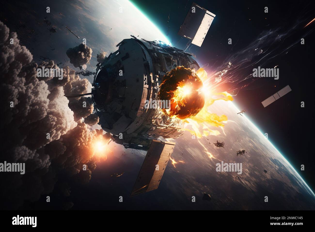 Explosion ship space hi-res stock photography and images - Alamy