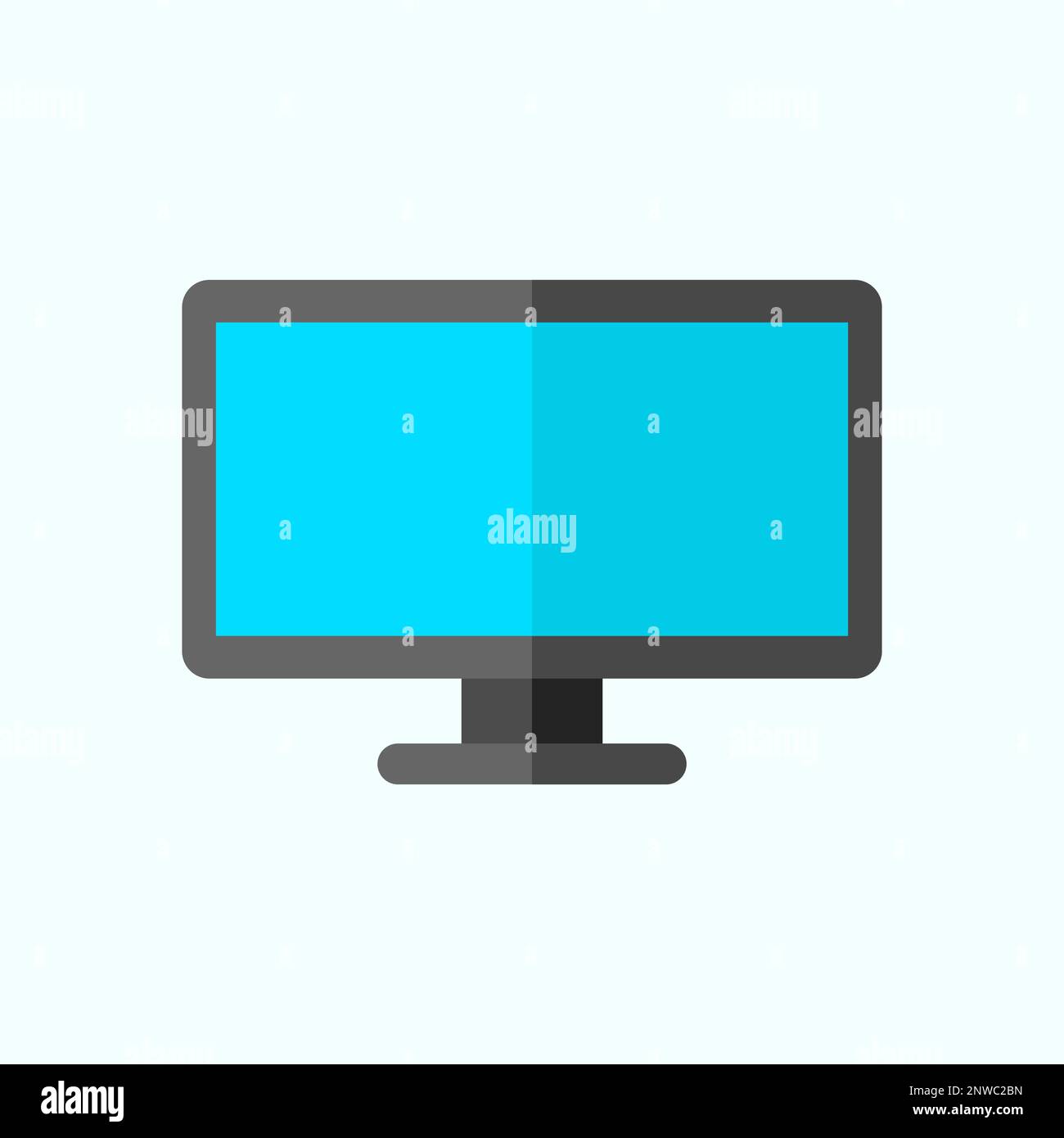 Flat Computer Monitor Screen Isolated Vector Icon Illustration Stock ...