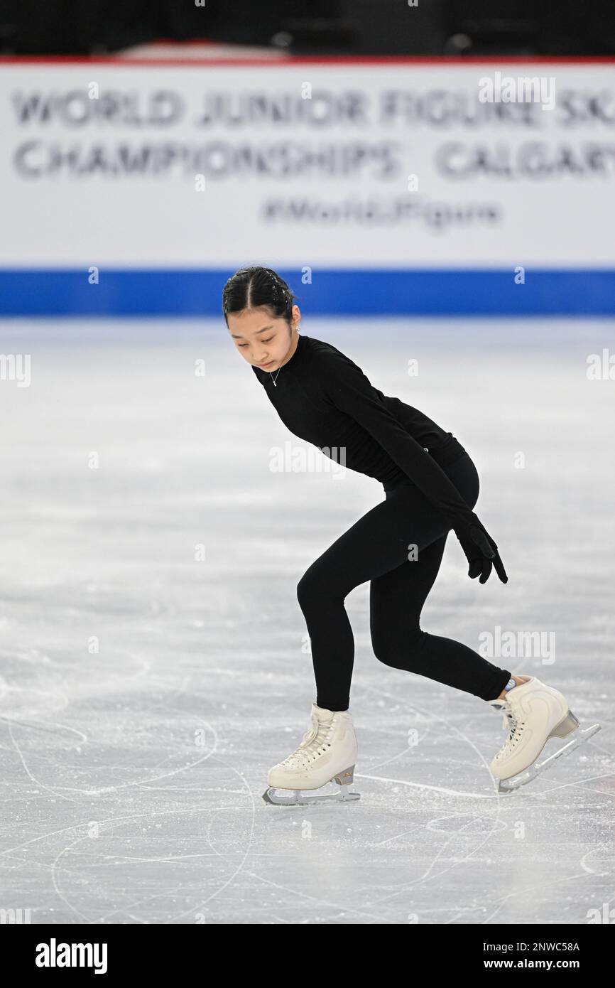 Jia SHIN (KOR), during Ladies Practice, at the ISU World Junior Figure