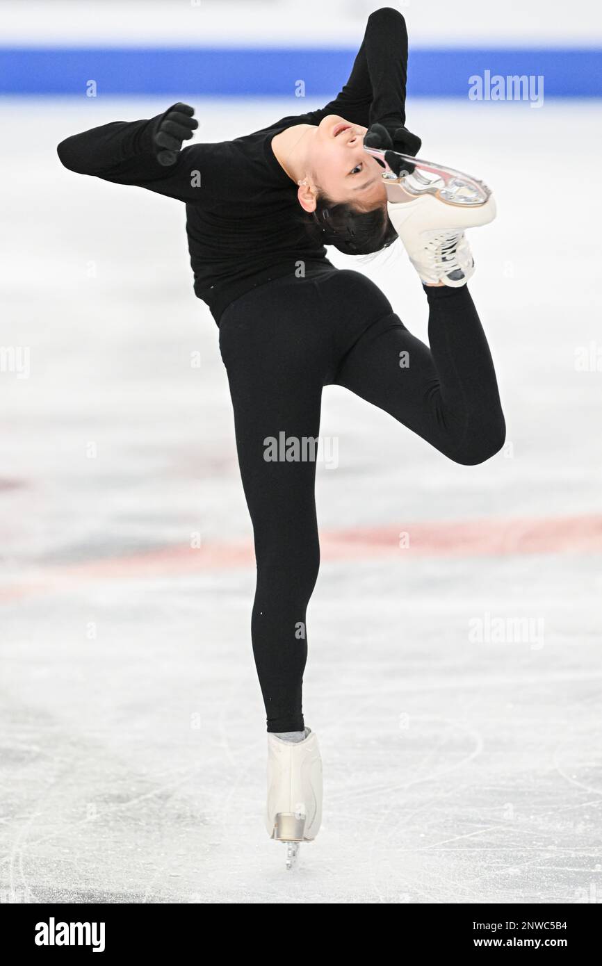 Jia SHIN (KOR), during Ladies Practice, at the ISU World Junior Figure Skating Championships 2023, at