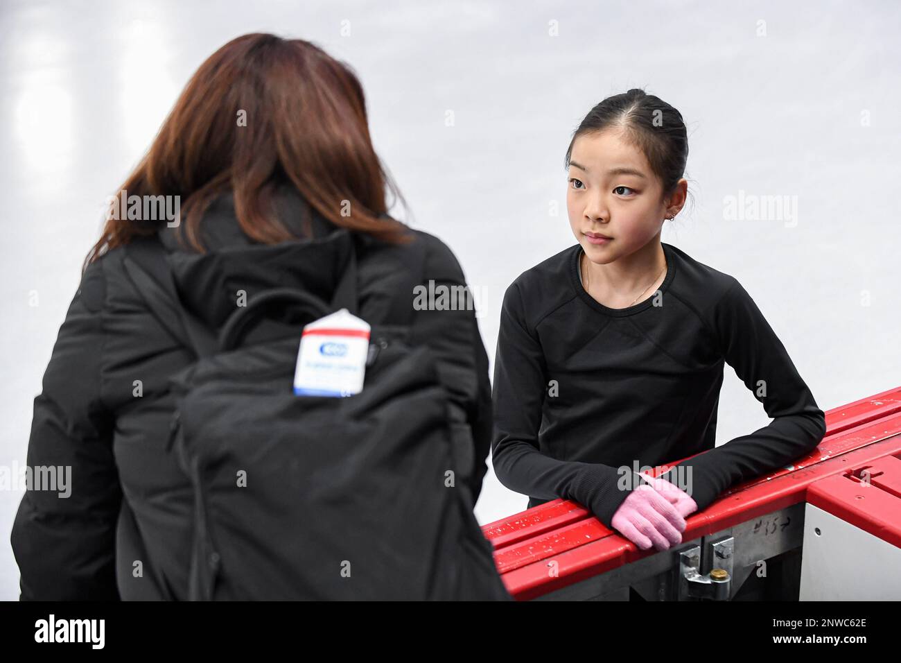Minsol KWON (KOR), during Ladies Practice, at the ISU World Junior