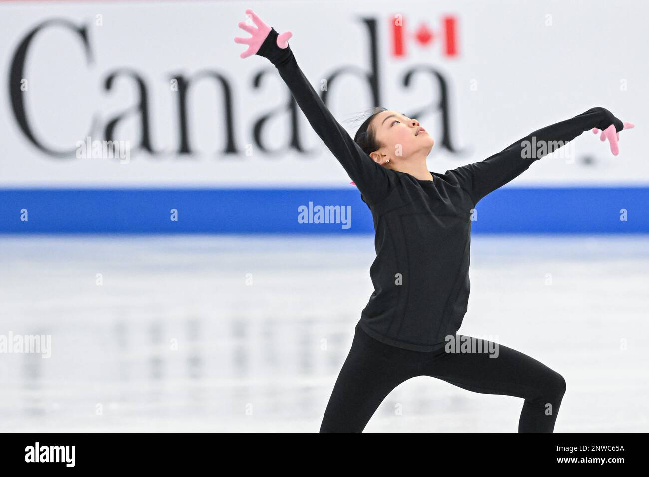 Minsol KWON (KOR), during Ladies Practice, at the ISU World Junior