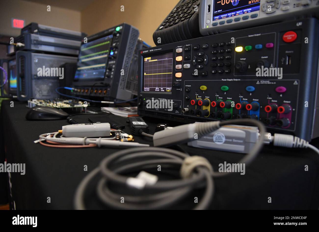 Radio Frequency signaling equipment is on display during the Technology  Expo inside the Bay Breeze Event Center at Keesler Air Force Base,  Mississippi, Feb. 16, 2023. The expo, hosted by the 81st