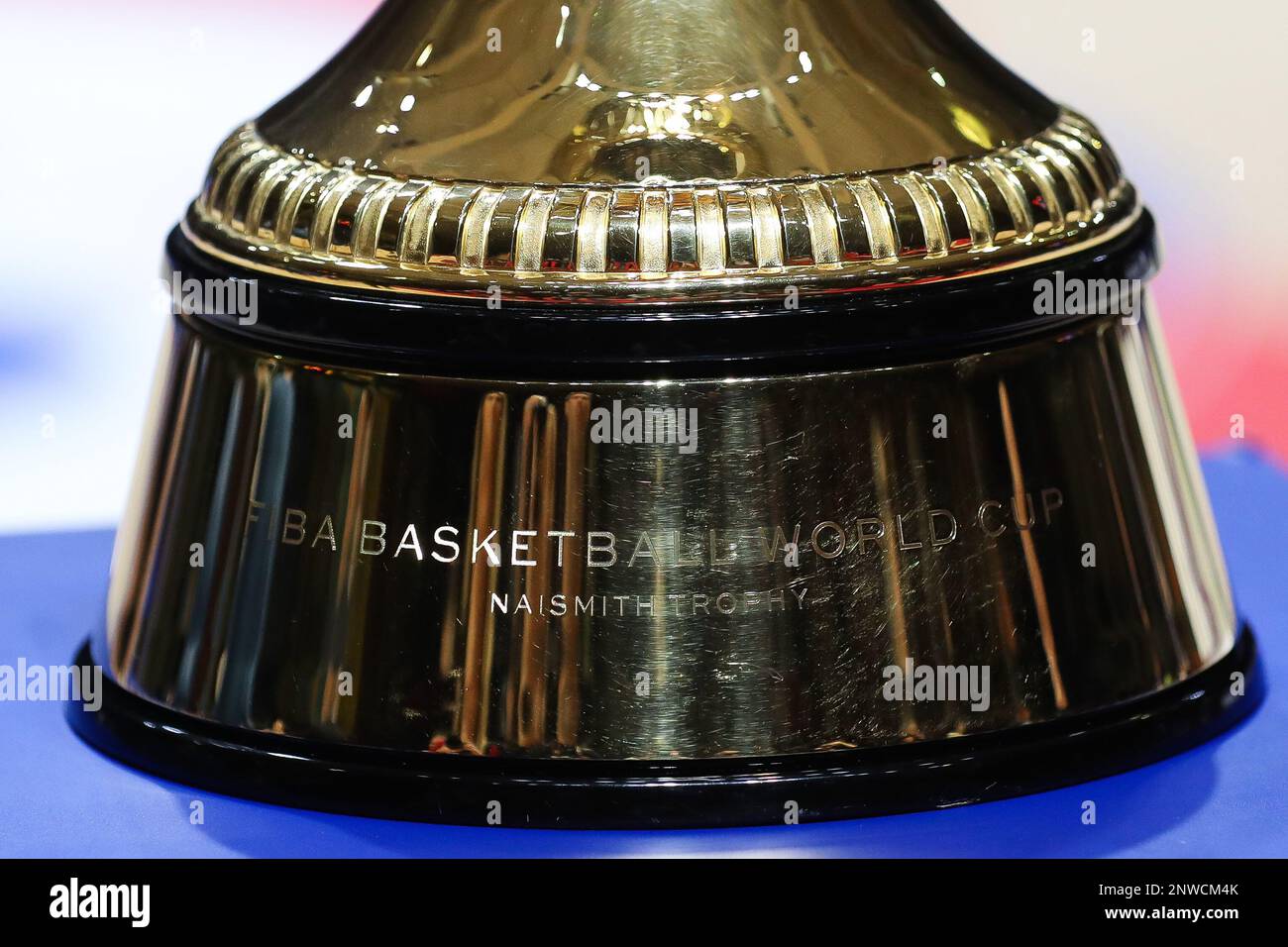 Belgrade, Serbia, 27 February 2023. The trophy of Fiba World Cup