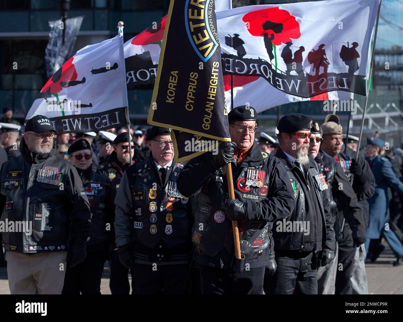 Veterans arrive at Remembrance Day ceremonies at the Grand Parade in