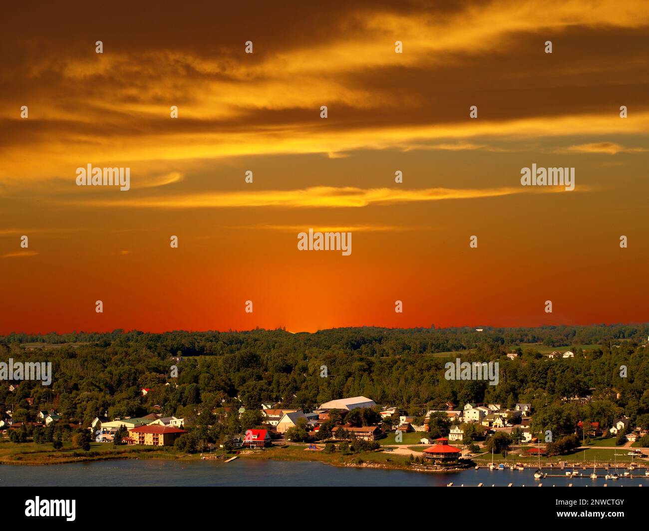 Gore Bay at dawn, Manitoulin Island, ON, Canada Stock Photo Alamy