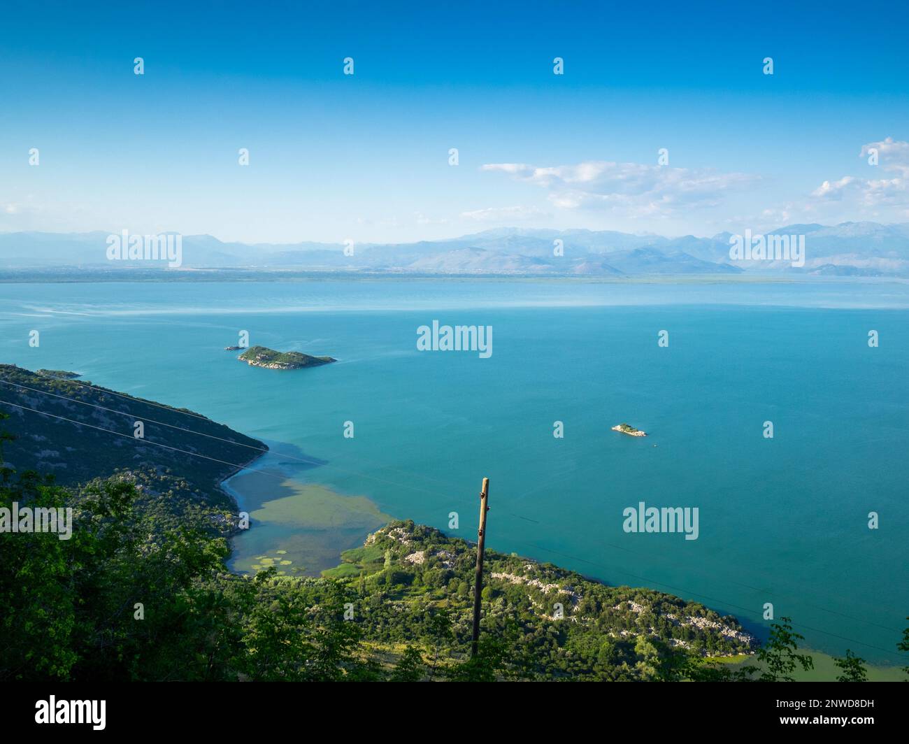 Lake Skadar turquoise waters, Montenegro Stock Photo