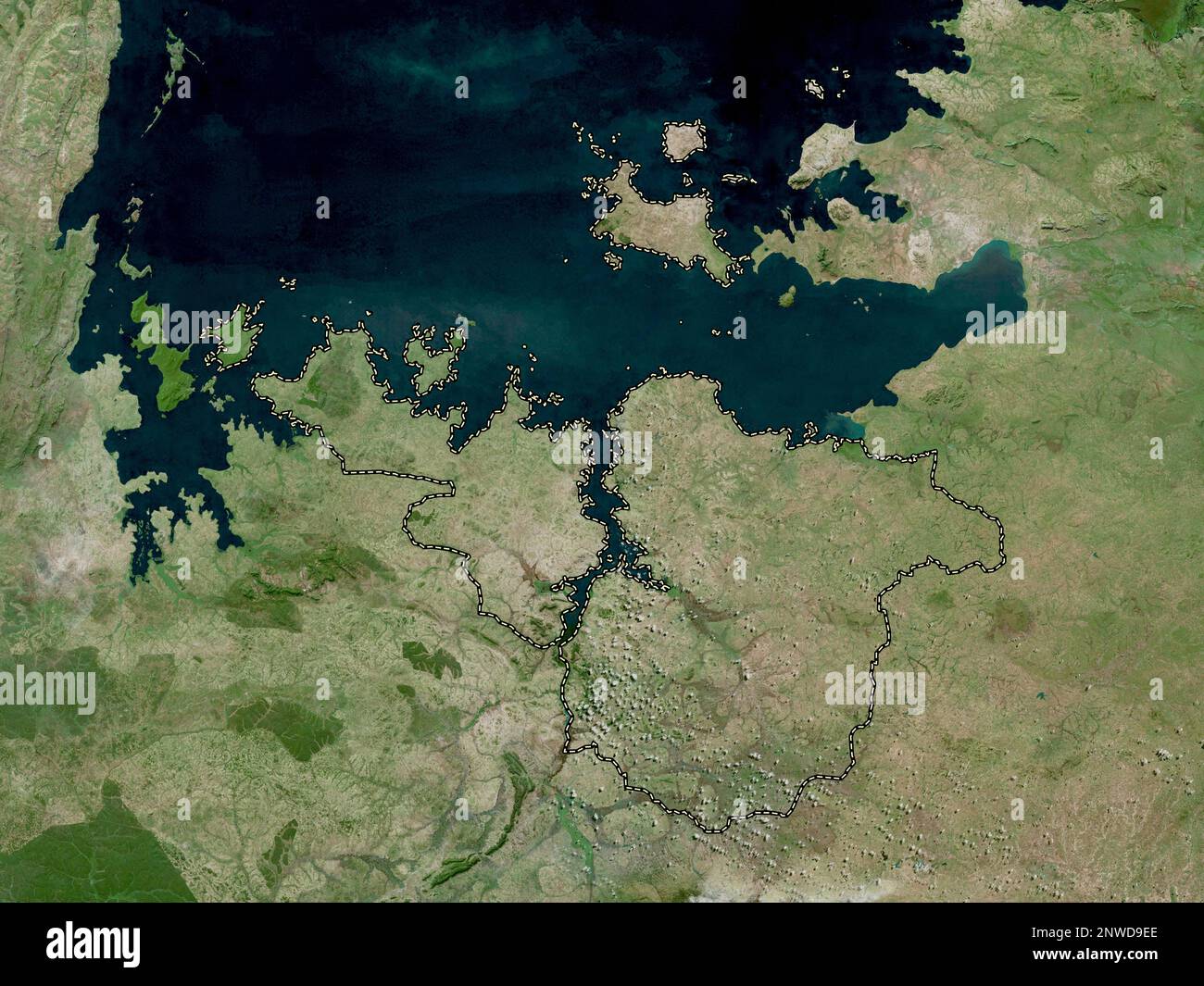 Mwanza, region of Tanzania. High resolution satellite map Stock Photo