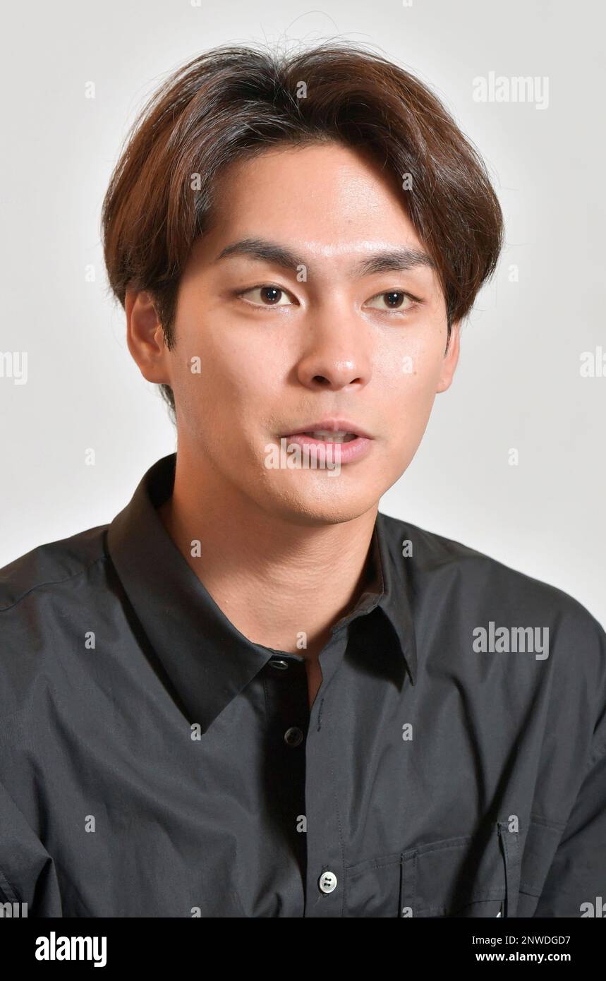 Yuya Yagira, a Japanese actor, speaks during an interview conducted by