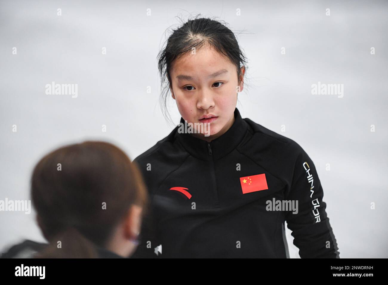 Yixi YANG & Shunyang DENG (CHN), during Pairs Practice, at the ISU World Junior Figure Skating