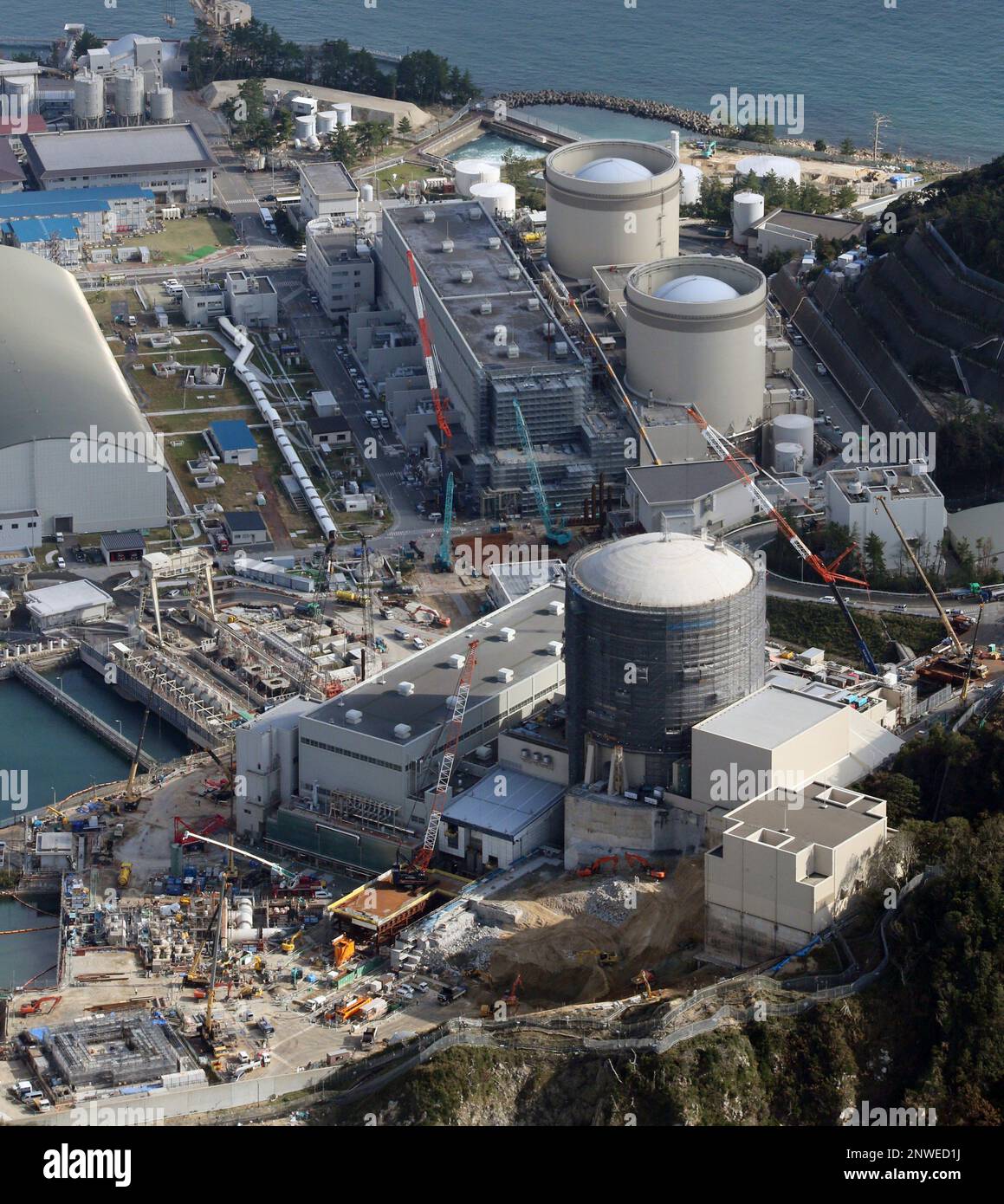 An aerial photo taken on Oct.29, 2018 Mihama Nuclear Power Plant (from