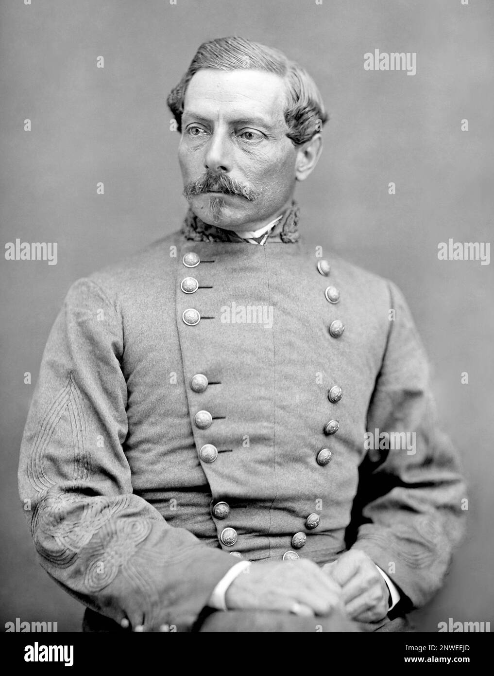 P. G. T. Beauregard, Pierre Gustave Toutant-Beauregard (1818 - 1893) Confederate general officer who started the American Civil War by leading the attack on Fort Sumter on April 12, 1861. Stock Photo