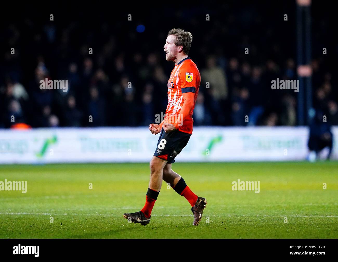 Luton Town's Luke Berry celebrates scoring their side's second goal of