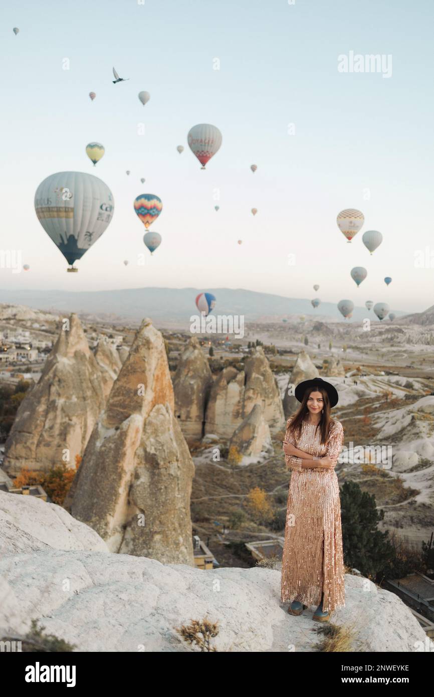 Hot air balloons on turkey sky hi-res stock photography and images