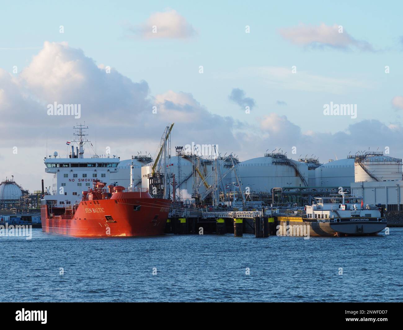 Chemical Site With Gas Storage Facility In The Port Of Rotterdam, With ...