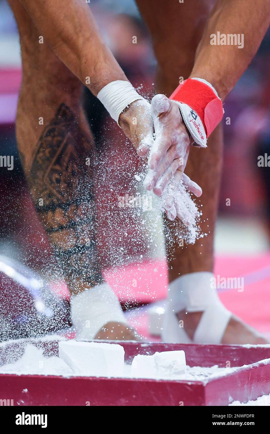 October 21, 2018 Doha, Qatar PABLO BRAEGGER from Switzerland chalks