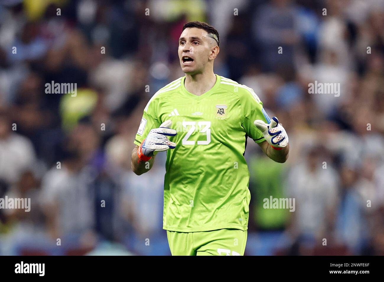 Lusail, Qatar. Dec 13, 2022, Emiliano Martinez of Argentina during the FIFA  World Cup Qatar 2022 match, Semi-final between Argentina and Croatia played  at Lusail Stadium on Dec 13, 2022 in Lusail
