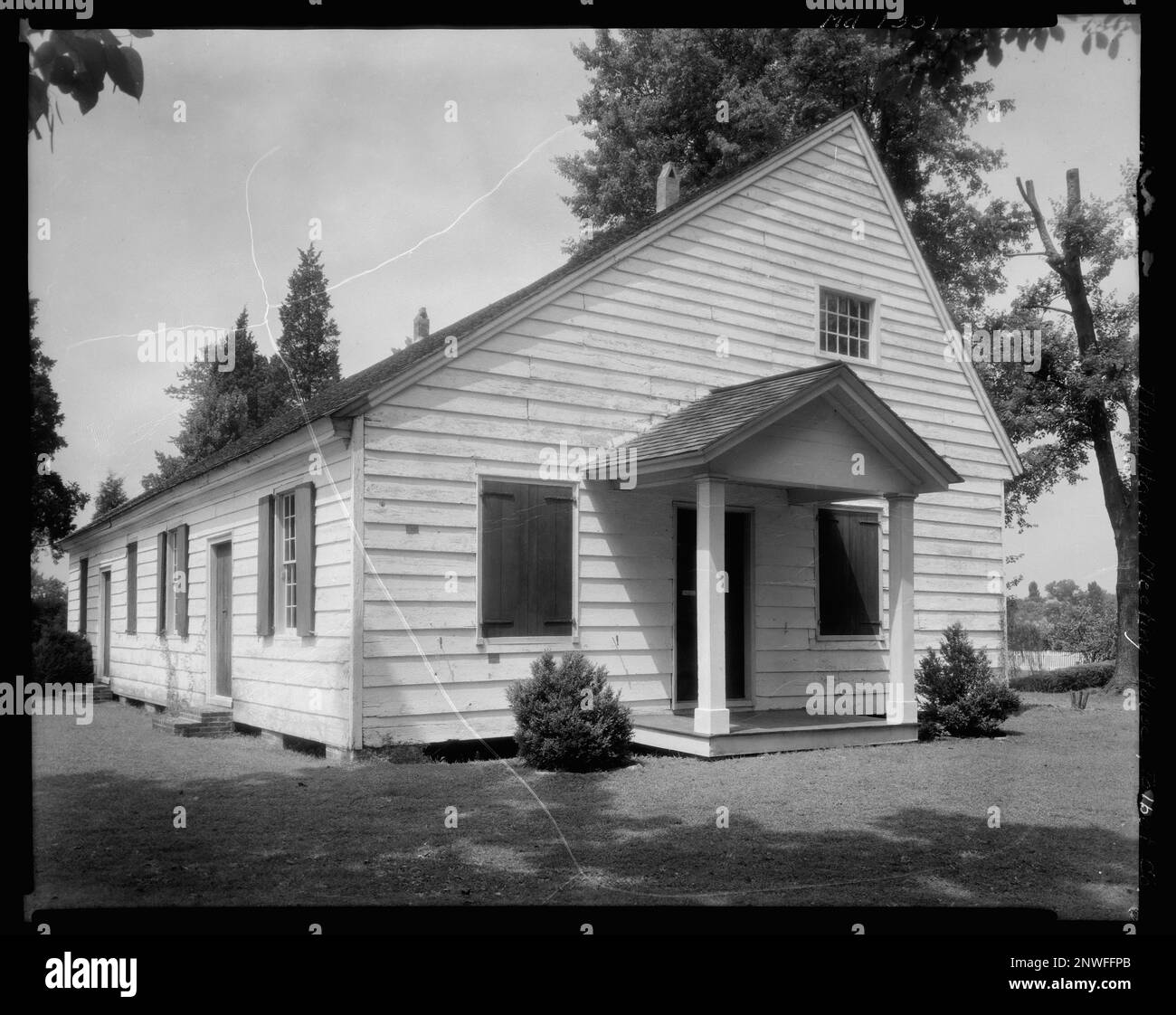 Third Haven Meeting House, Easton, Talbot County, Maryland. Carnegie Survey of the Architecture of the South. United States, Maryland, Talbot County, Easton,  Porticoes, Porches ,  Gables. Stock Photo