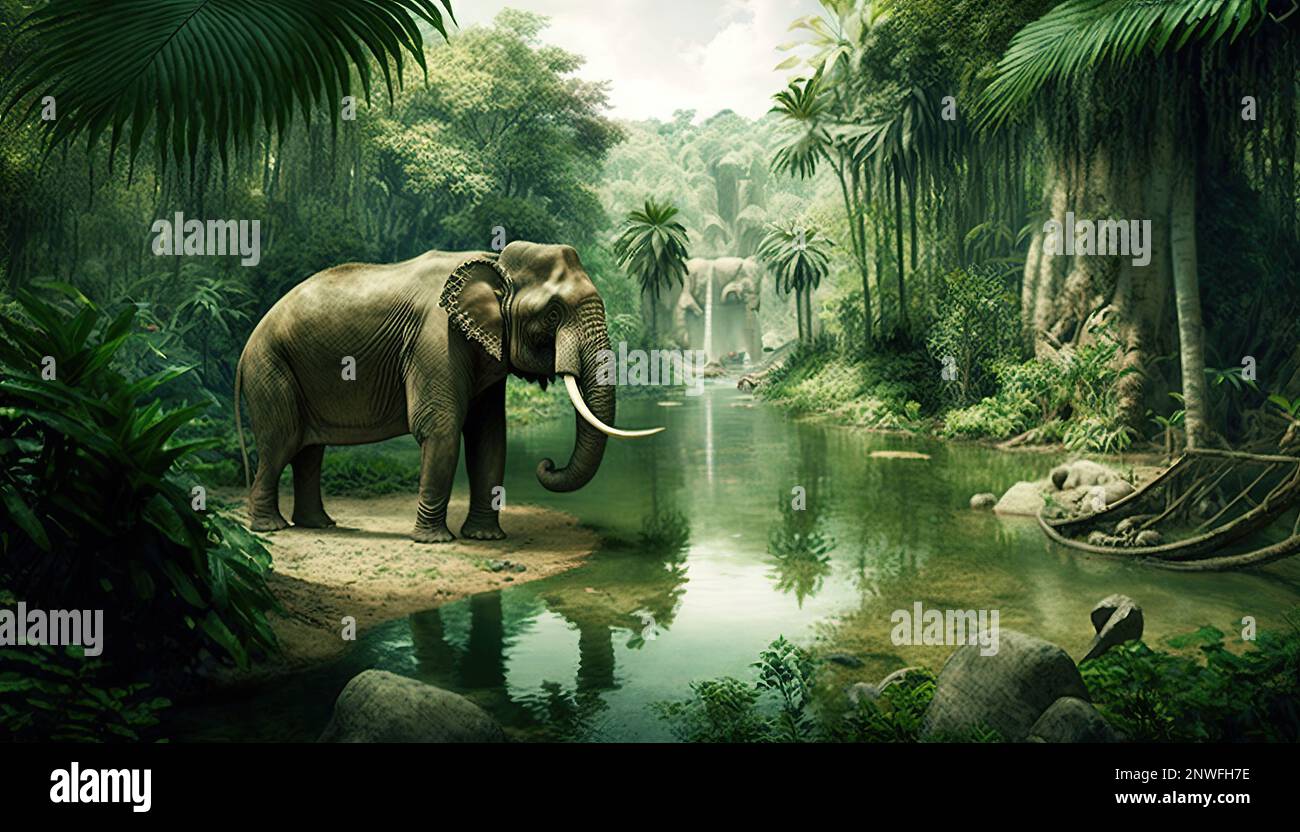 10,000 BC forests habitat for a vast array of creatures: elephants and