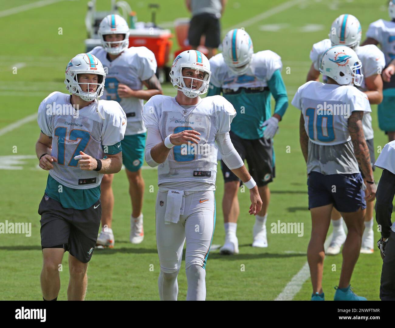 Miami Dolphins quarterbacks Ryan Tannehill 17 and Miami Dolphins