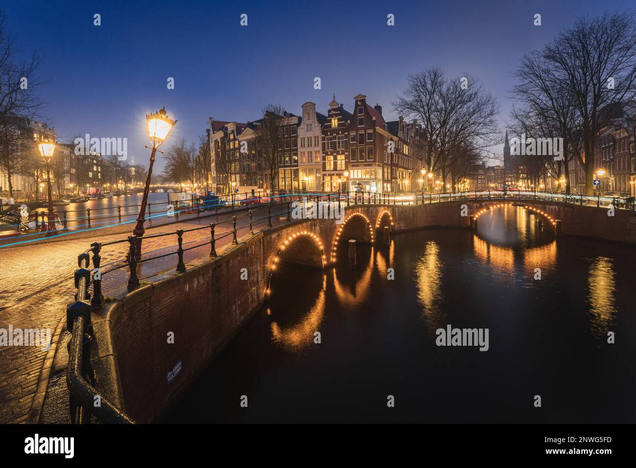 Evening panoramic view of the famous historic center with lights